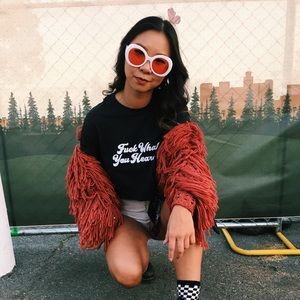 Rust Shaggy Cardigan